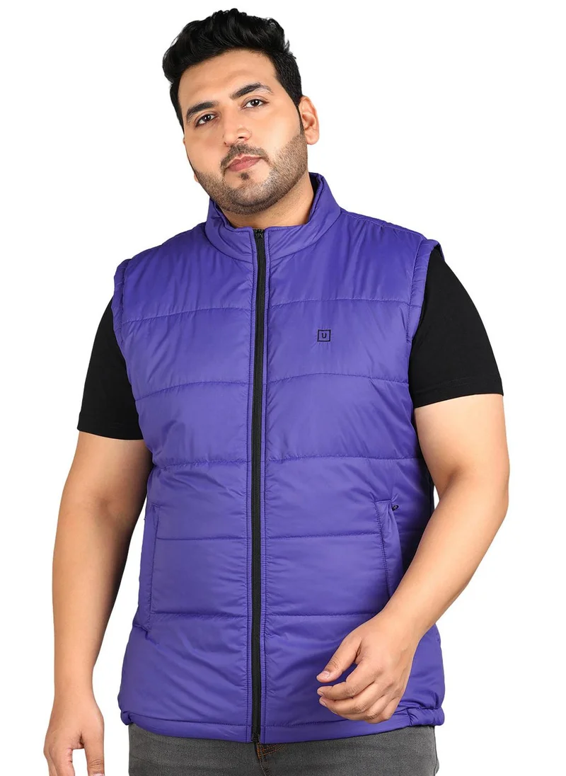 Urbano Plus Men's Blue Sleeveless Zippered Puffer Jacket